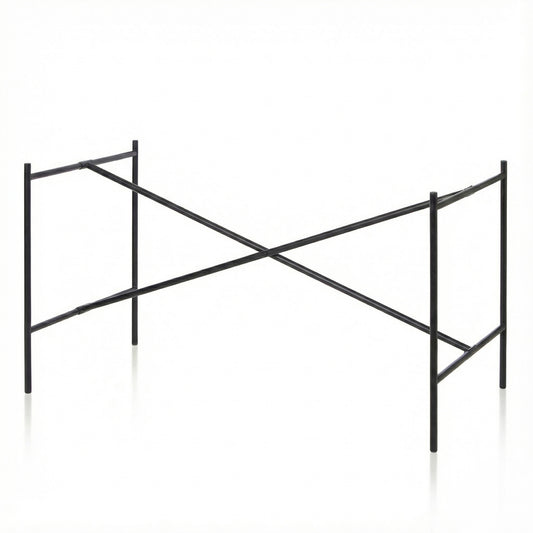 Pied de table acier E2 noir mat vue de face — design minimaliste | Antifer