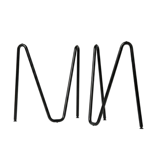 Tréteau acier Sinus noir mat vue de face — pied de table design minimaliste | Antifer