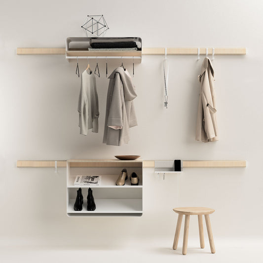 Vestiaire mural Variand E05 L'Intégral bouleau — rangement entrée design | Antifer