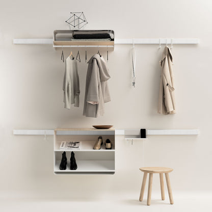 Appendiabiti a parete Variand E05 L'Intégral in bianco — mobile ingresso di design | Antifer