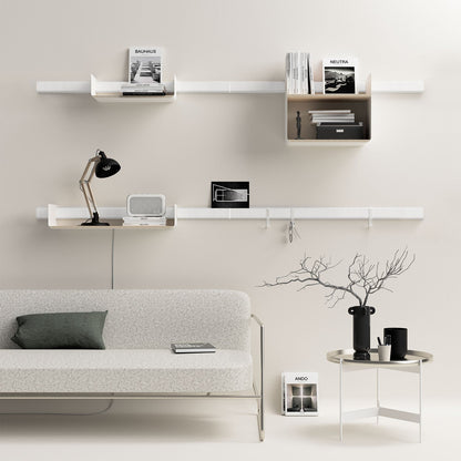 Composition murale Variand W02 chêne en situation — rangement design | Antifer