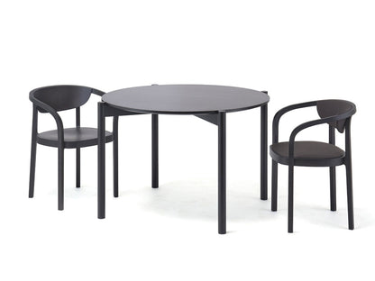 Table ronde Castor 110 en chêne massif, BIG-GAME pour Karimoku New Standard — vue studio n°6 | Antifer