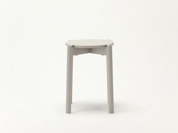Tabouret Castor Plus gris clair vu de face, BIG-GAME — vue studio n°23 | Antifer