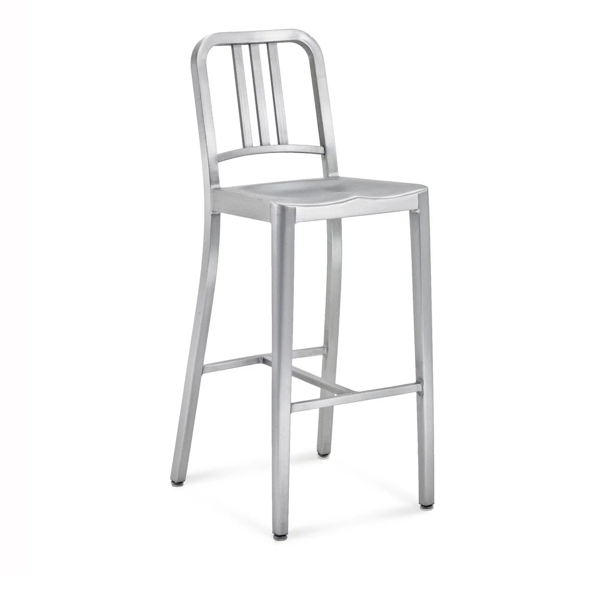 Tabouret Emeco 1006 Navy aluminium recyclé — vue de dos — design Emeco | Antifer