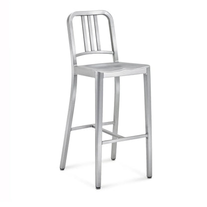 Tabouret Emeco 1006 Navy aluminium recyclé — vue de dos — design Emeco | Antifer