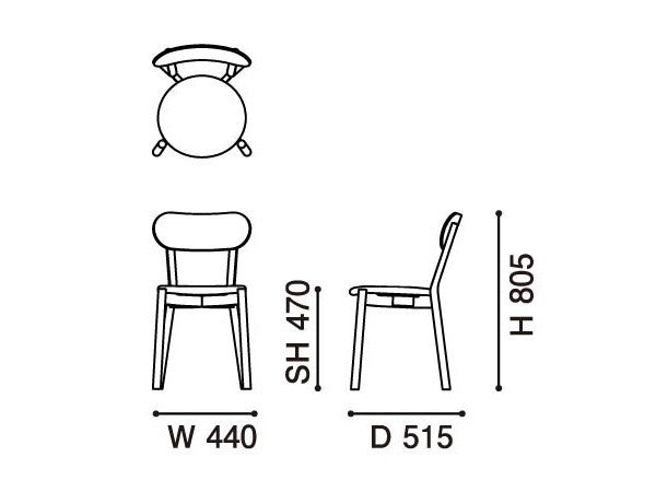Chaise Castor Plus Pad en chêne massif et tissu, BIG-GAME pour Karimoku New Standard — vue studio n°12 | Antifer