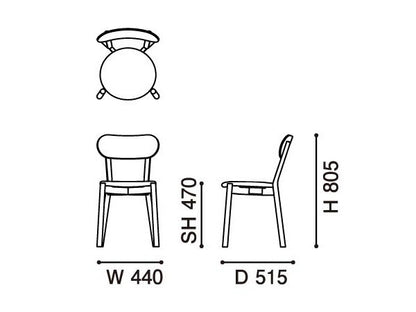 Chaise Castor Plus Pad en chêne massif et tissu, BIG-GAME pour Karimoku New Standard — vue studio n°12 | Antifer