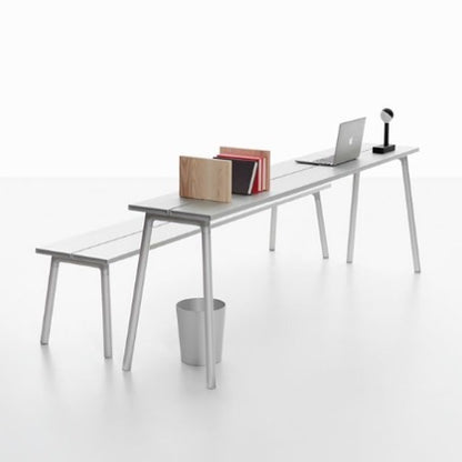 Console Run Emeco con panca e computer — alluminio — design Sam Hecht & Kim Colin | Antifer