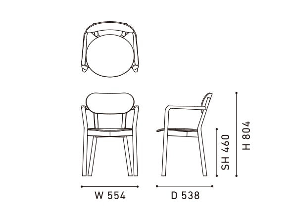 Fauteuil Castor Armchair Plus en chêne massif, BIG-GAME pour Karimoku New Standard — vue studio n°15 | Antifer