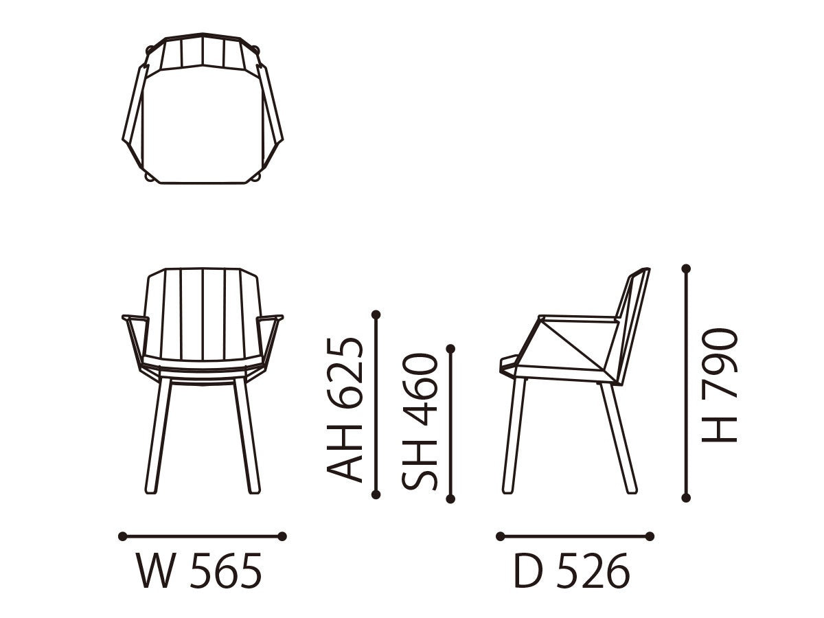 Fauteuil Colour Wood en bois teinté, Scholten & Baijings pour Karimoku New Standard — vue studio n°15 | Antifer