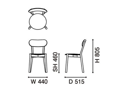Chaise Castor Plus en chêne massif, BIG-GAME pour Karimoku New Standard — vue studio n°16 | Antifer