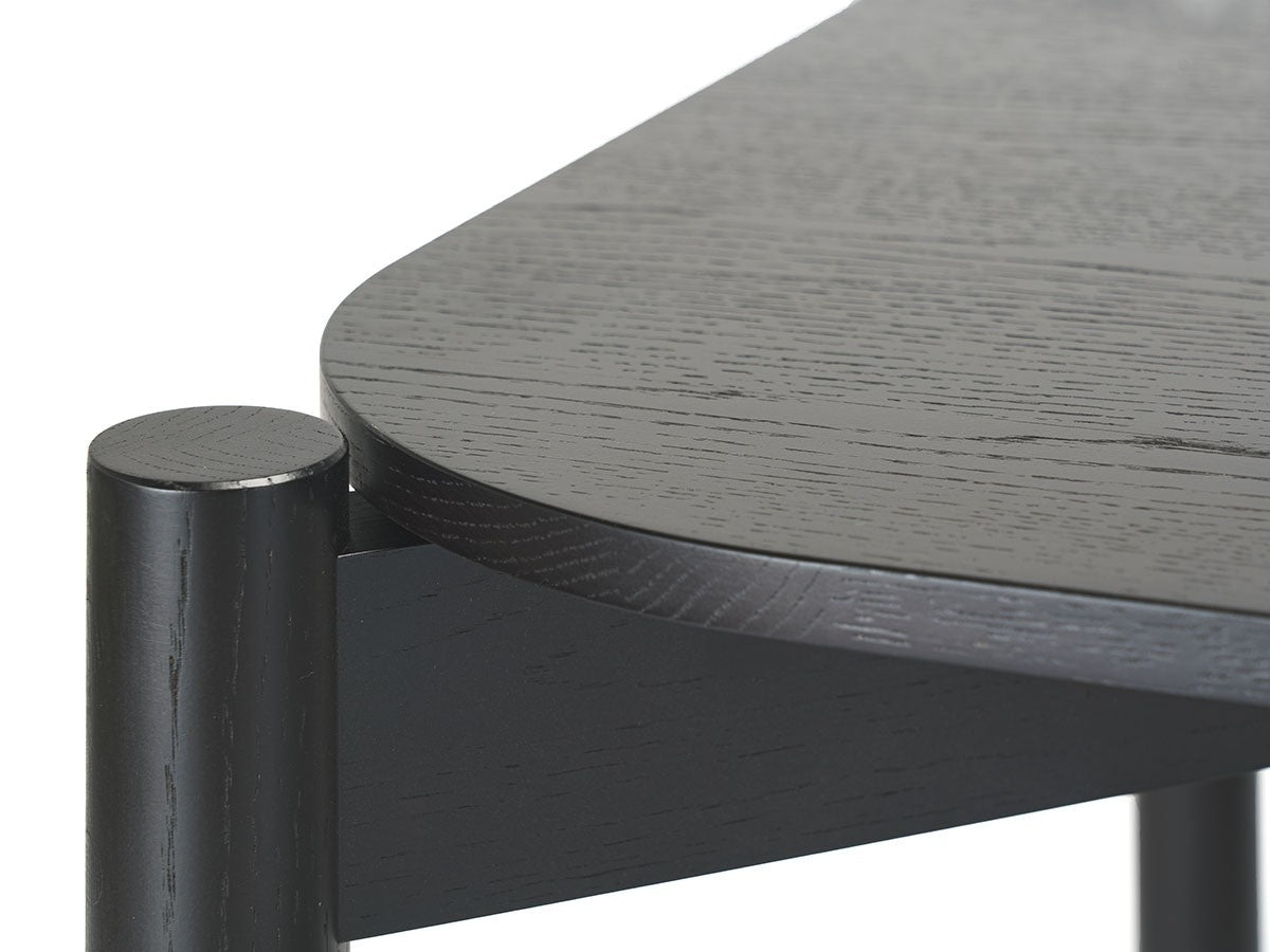 Table Castor 180 — détail du plateau noir et de la jonction au pied cylindrique | Antifer