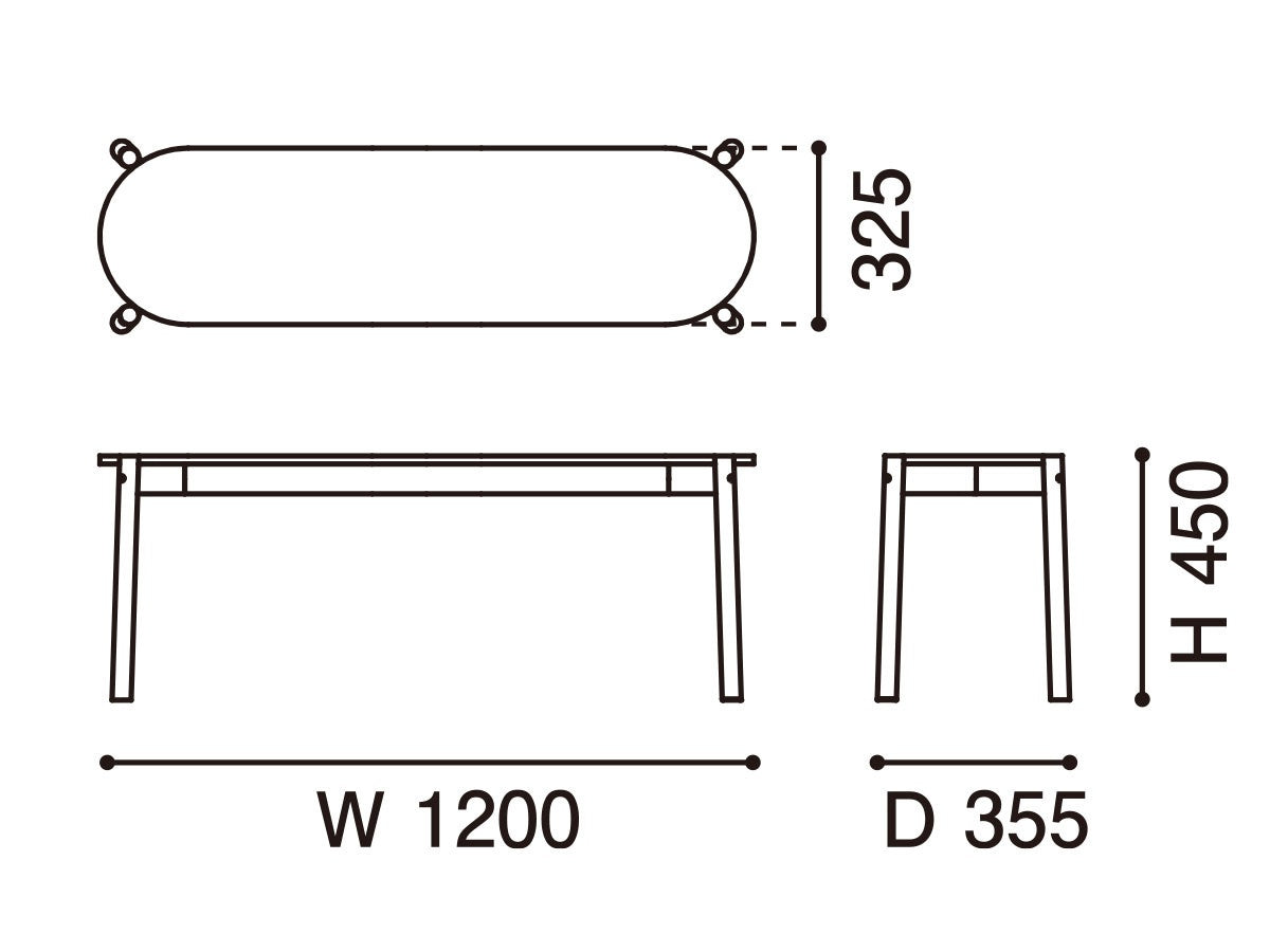Banc de table Castor en chêne massif, BIG-GAME pour Karimoku New Standard — vue studio n°18 | Antifer