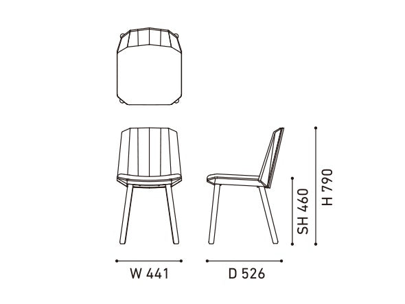 Chaise Colour Wood en bois teinté, Scholten & Baijings pour Karimoku New Standard — vue studio n°19 | Antifer