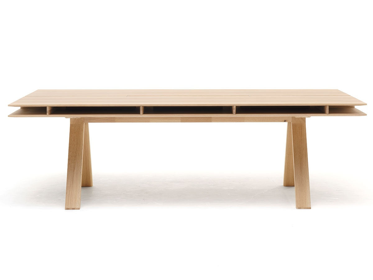Bureau Spectrum à plan double et casiers ouverts en chêne clair, Geckeler Michels — vue studio de face n°12 | Antifer