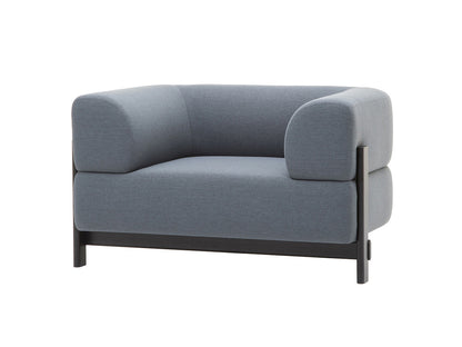 Fauteuil Elephant 1 place gris à piétement châtaignier noir, Christian Haas — vue studio de trois quarts n°1 | Antifer