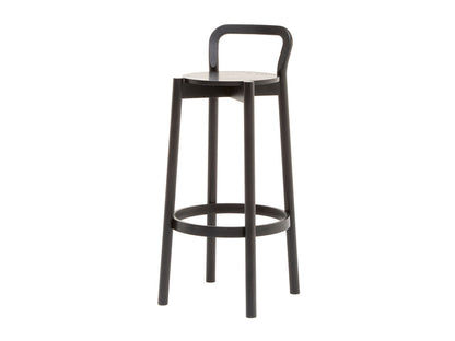 Tabouret de bar Castor à dossier, finition Grain Matt Black — Karimoku New Standard | Antifer