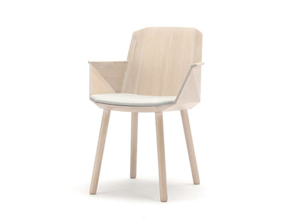 Fauteuil Colour Wood en châtaignier à galette blanche, Scholten & Baijings — vue studio de côté n°20 | Antifer