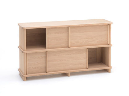 Buffet Prop Sideboard 150 — portes coulissantes ouvertes sur les casiers, BIG-GAME — vue studio n°3 | Antifer