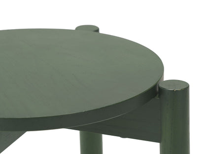 Tabouret Castor Plus — détail de l'assise ronde vert foncé et des tenons | Antifer