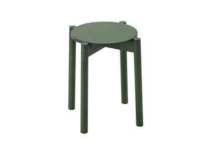 Tabouret Castor Plus finition Moss Green, assise ronde et trois pieds fuselés | Antifer