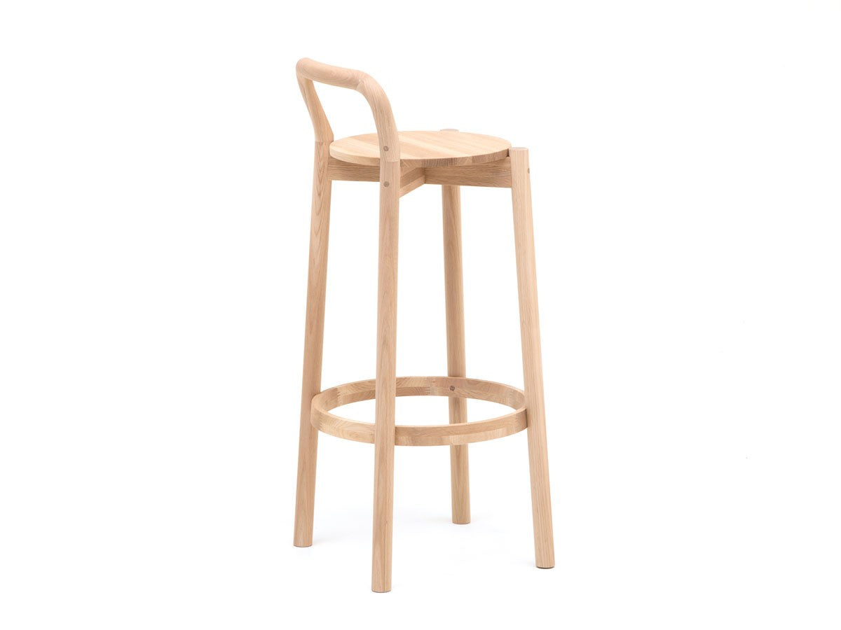 Tabouret de bar Castor en chêne, BIG-GAME — vue studio de trois quarts arrière n°4 | Antifer