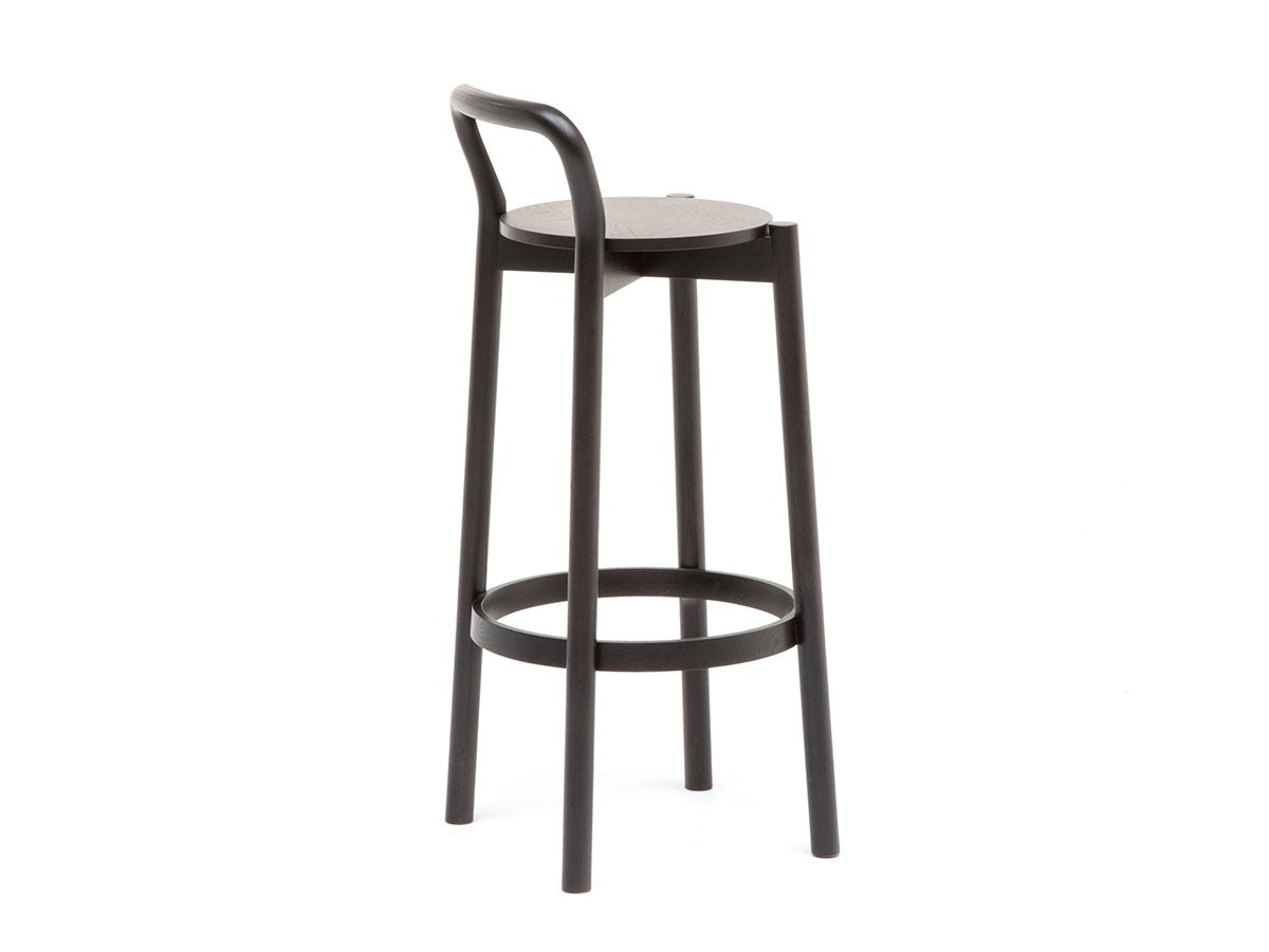 Tabouret de bar Castor noir, BIG-GAME — vue studio de trois quarts arrière n°5 | Antifer