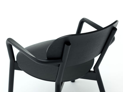 Fauteuil bas Castor noir vu de dos en plongée, BIG-GAME — vue studio n°6 | Antifer