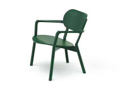 Fauteuil bas Castor vert foncé, BIG-GAME — vue studio de trois quarts n°2 | Antifer