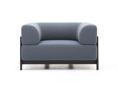 Fauteuil Elephant 1 place gris à piétement châtaignier noir, Christian Haas — vue studio de face n°2 | Antifer