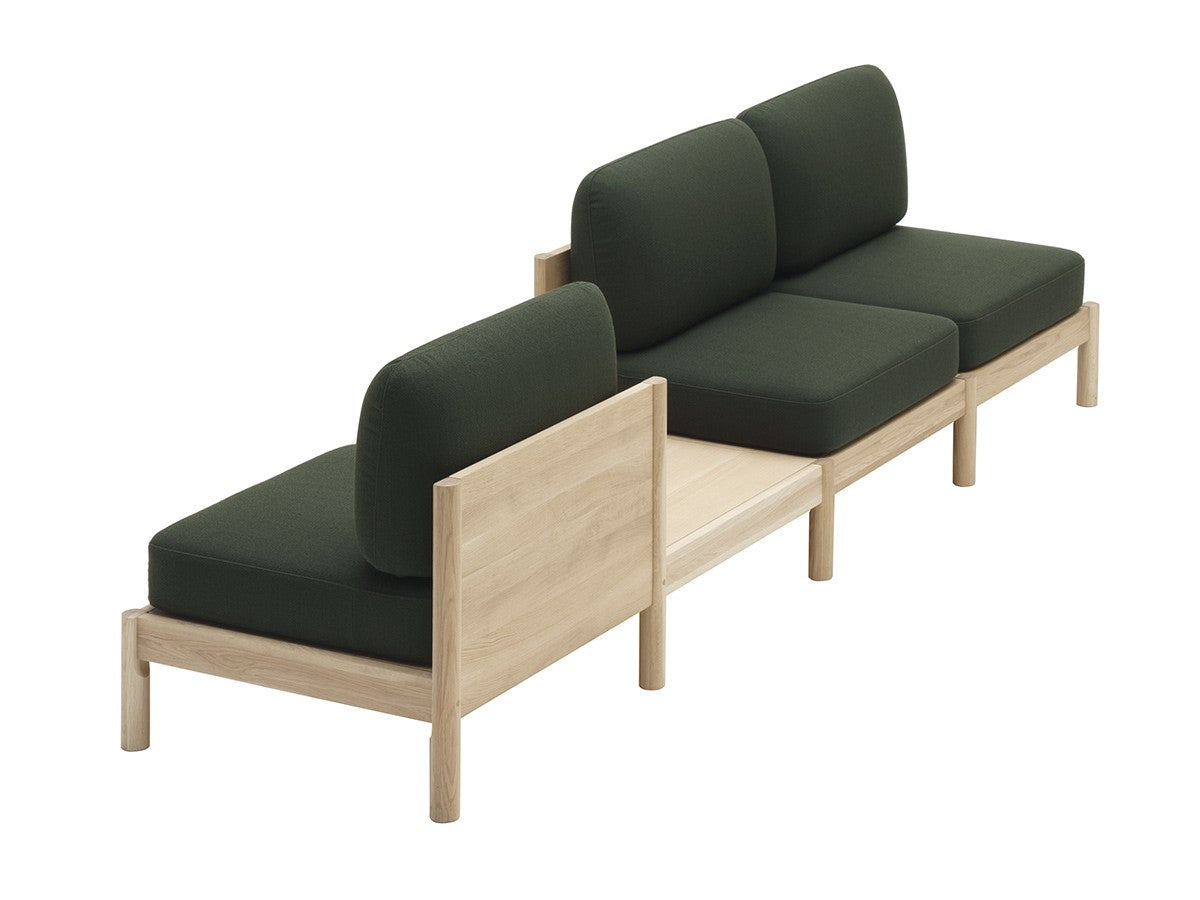 Banquette Castor Lobby Sofa de trois modules verts avec accoudoir, BIG-GAME — vue studio n°2 | Antifer