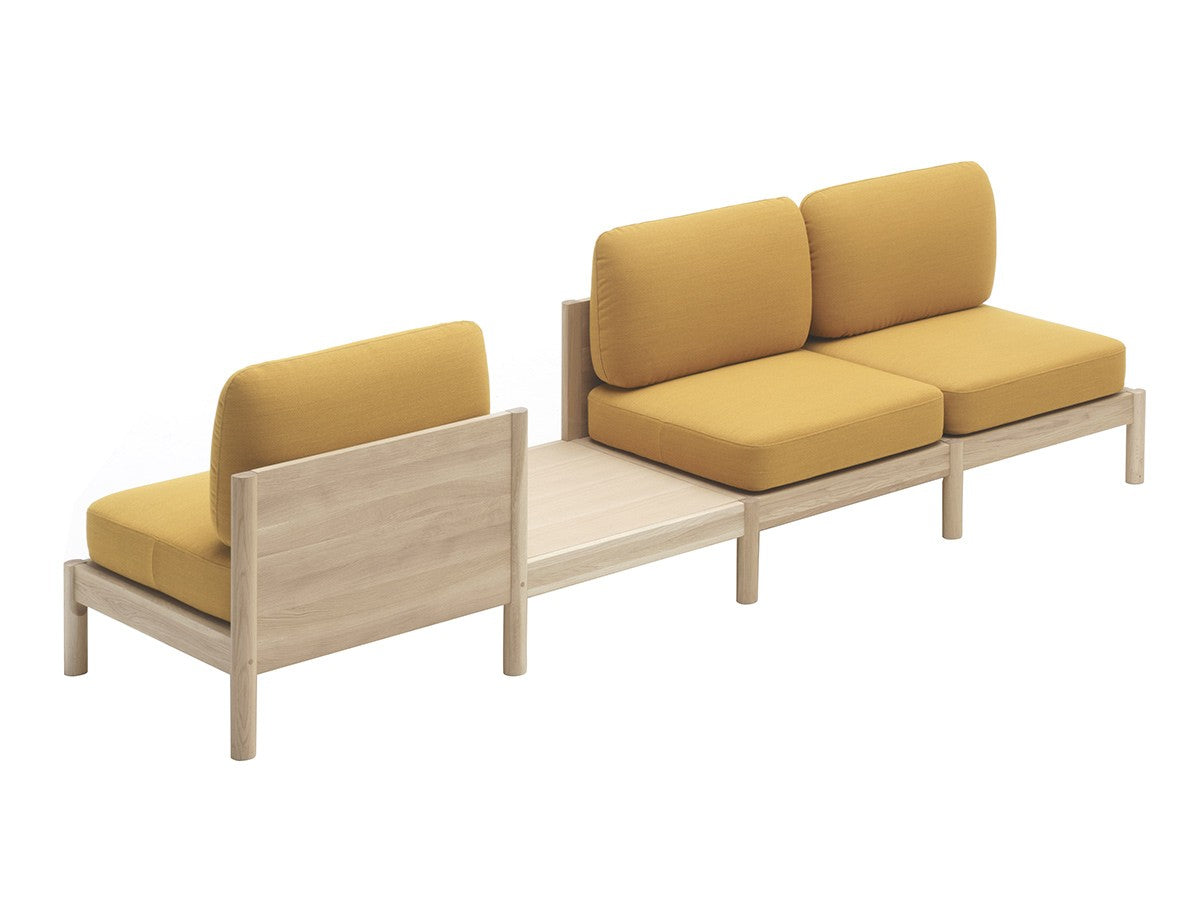 Banquette Castor Lobby Sofa jaune avec tablette intégrée, BIG-GAME — vue studio n°3 | Antifer