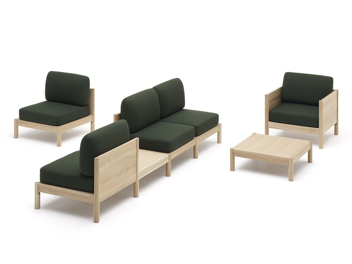 Composition complète Castor Lobby Sofa à coussins verts, BIG-GAME — vue studio n°4 | Antifer