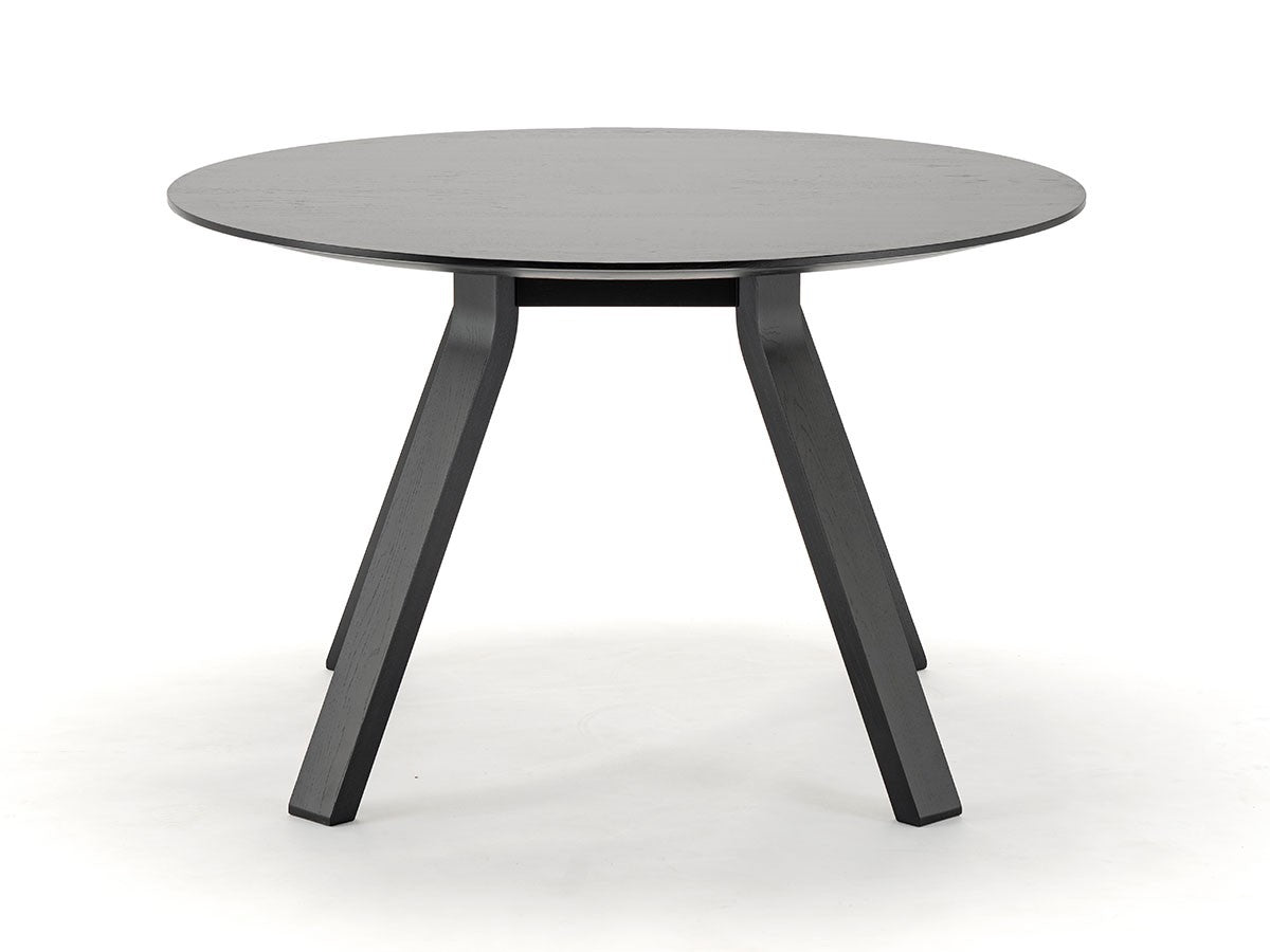Table ronde Spectrum ST 120 en chêne teinté noir, Geckeler Michels — vue studio de face n°7 | Antifer