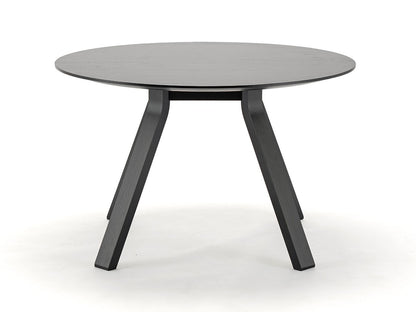 Table ronde Spectrum ST 120 en chêne teinté noir, Geckeler Michels — vue studio de face n°7 | Antifer