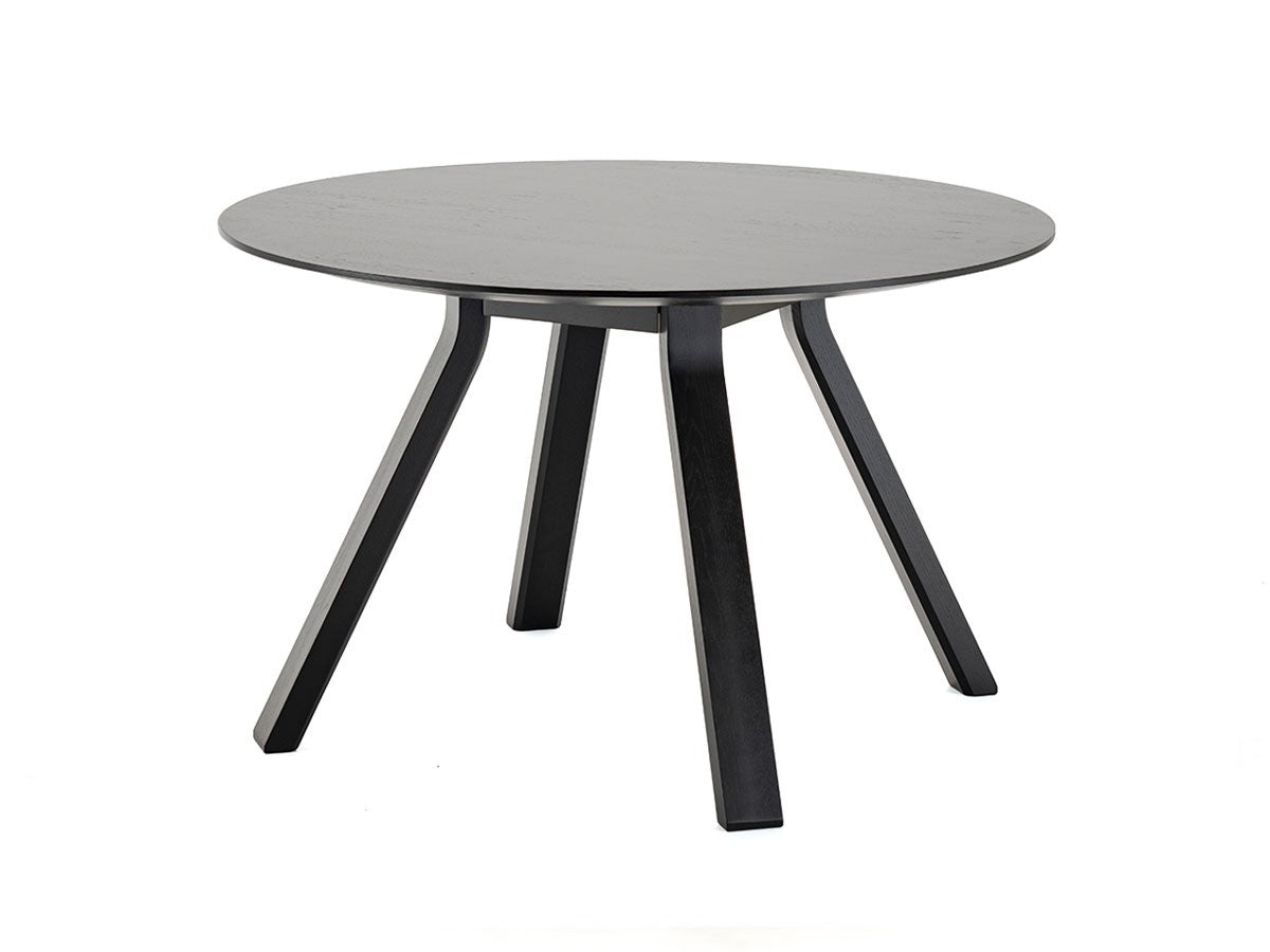Table ronde Spectrum ST 120 en chêne teinté noir, Geckeler Michels pour Karimoku New Standard — vue studio n°2 | Antifer