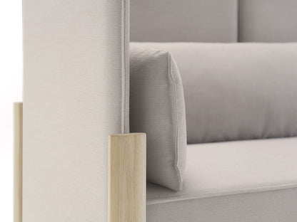 Canapé Fence 2 places en bois massif et tissu, Geckeler Michels pour Karimoku New Standard — vue studio n°25 | Antifer
