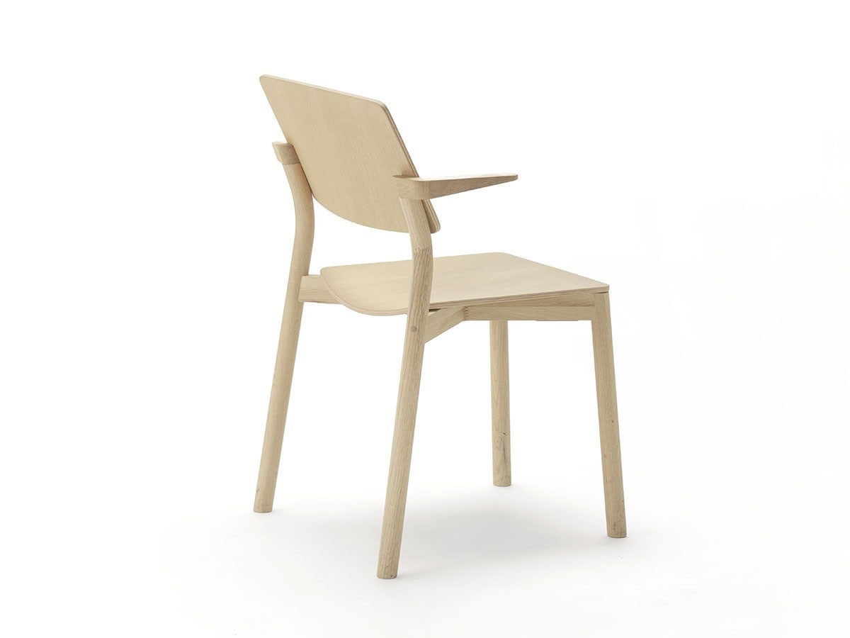 Fauteuil Panorama en chêne clair, Geckeler Michels — vue studio de trois quarts arrière n°26 | Antifer