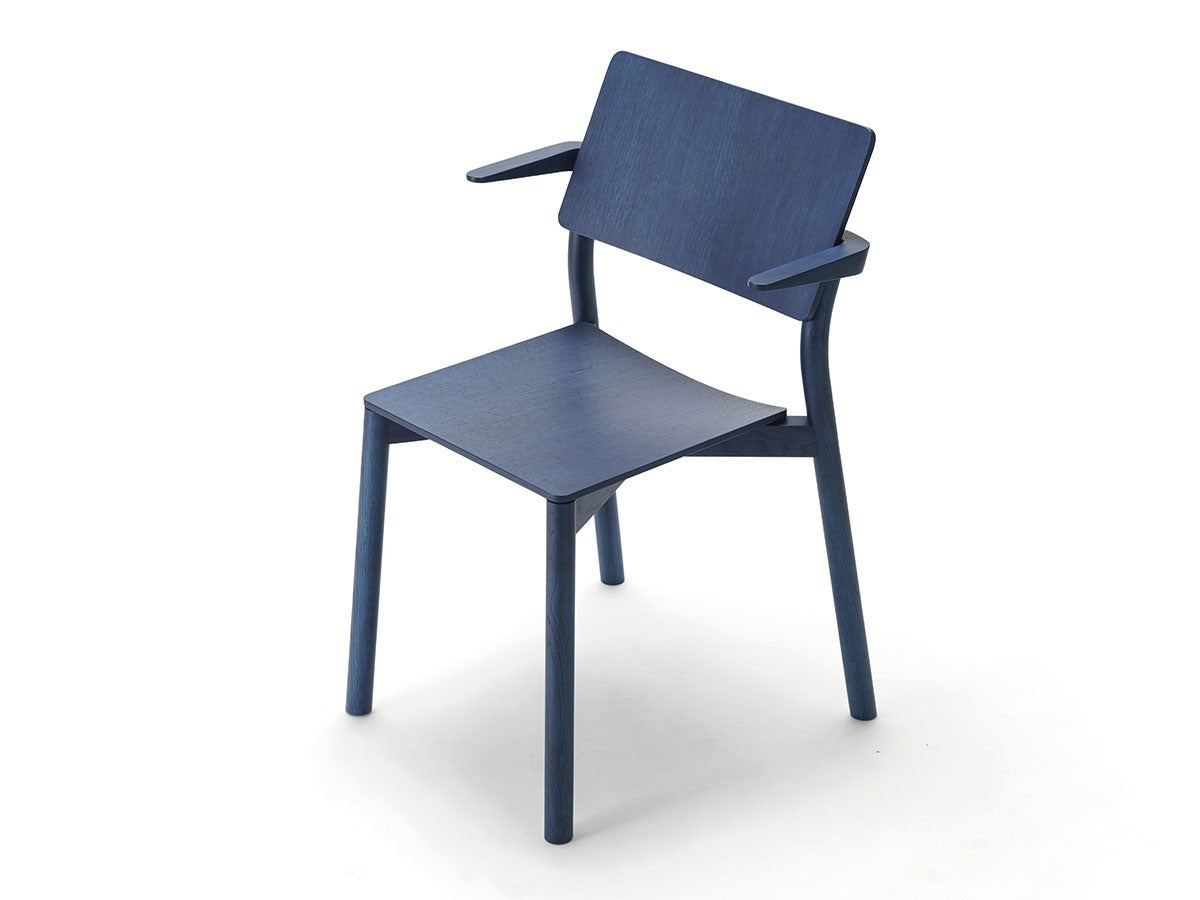 Fauteuil Panorama bleu indigo, Geckeler Michels — vue studio de trois quarts n°28 | Antifer