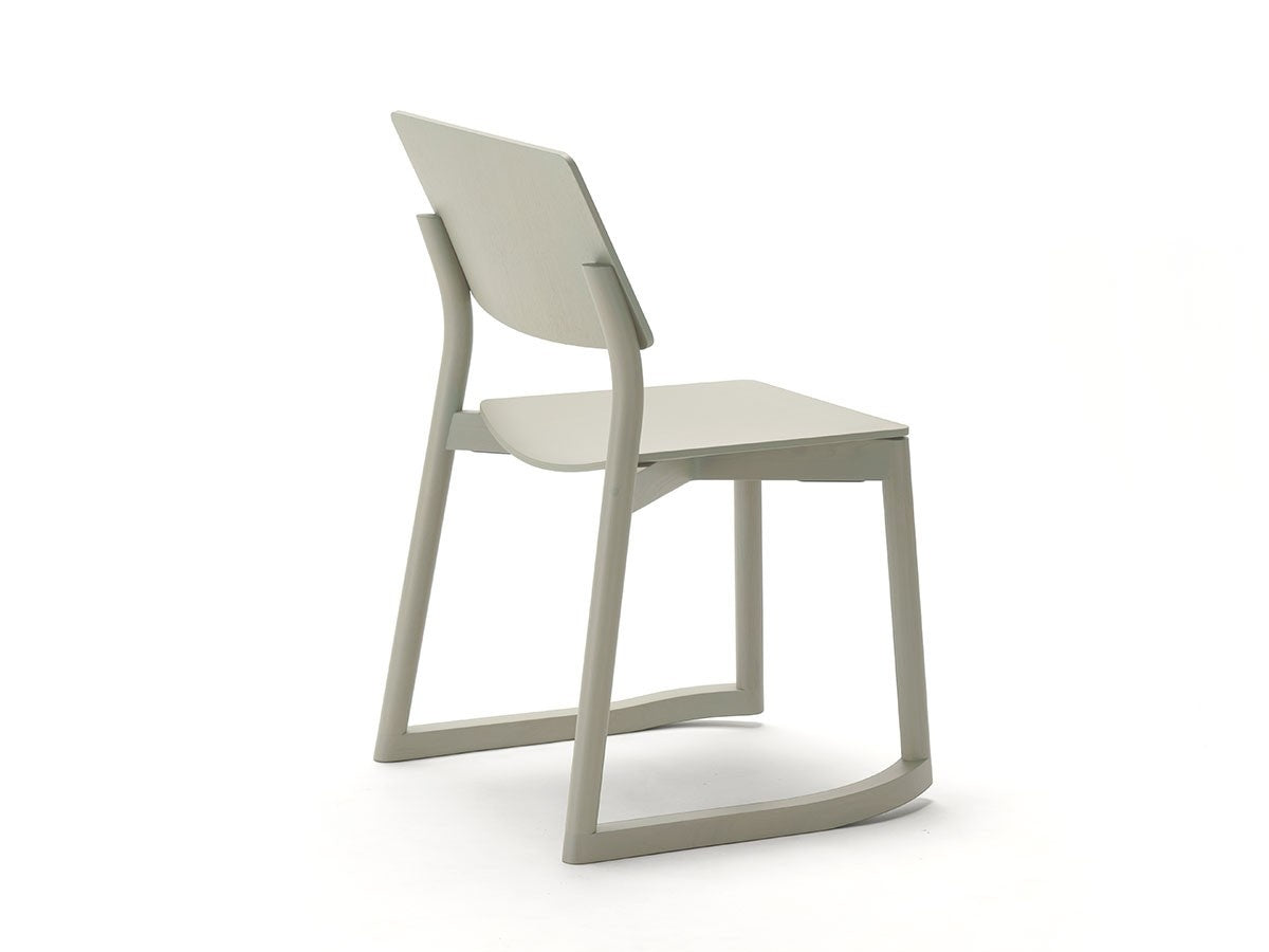 Chaise Panorama à patins gris clair, Geckeler Michels — vue studio de profil arrière n°28 | Antifer