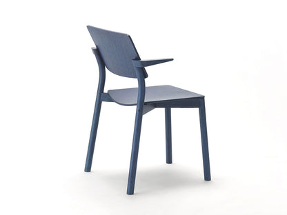 Fauteuil Panorama bleu indigo, Geckeler Michels — vue studio de trois quarts arrière n°29 | Antifer