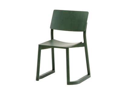 Chaise Panorama à patins vert foncé, Geckeler Michels pour Karimoku New Standard — vue studio de face n°29 | Antifer