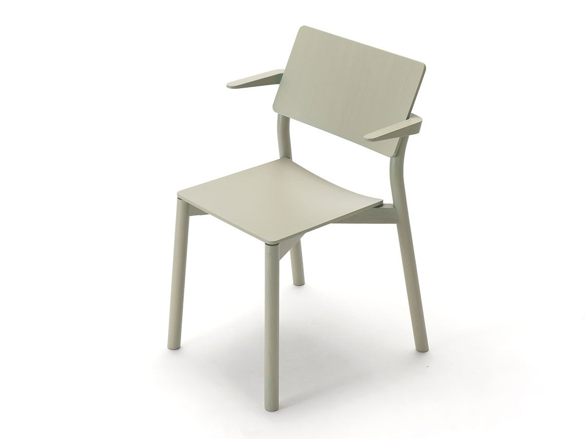 Fauteuil Panorama vert-de-gris, Geckeler Michels pour Karimoku New Standard — vue studio de face n°30 | Antifer