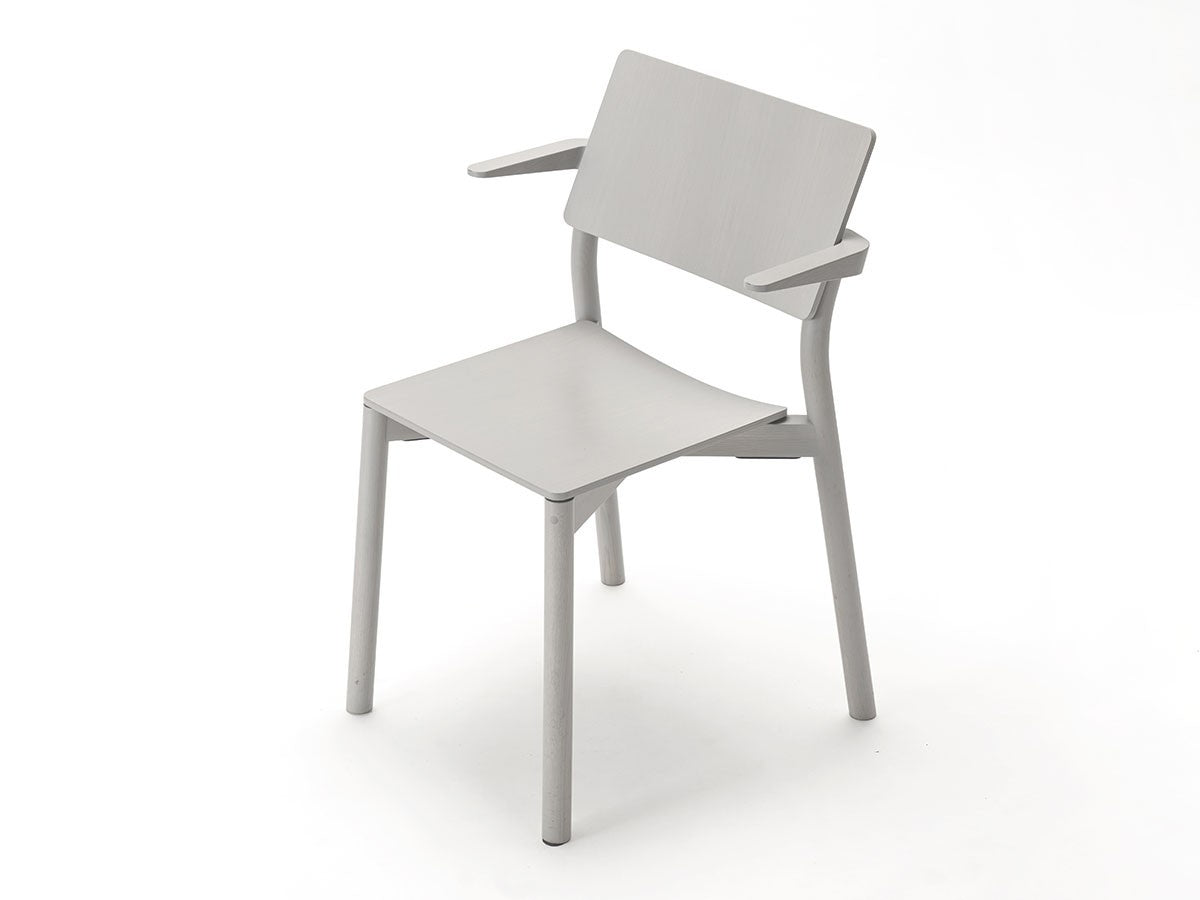 Fauteuil Panorama gris clair, Geckeler Michels — vue studio de trois quarts n°34 | Antifer