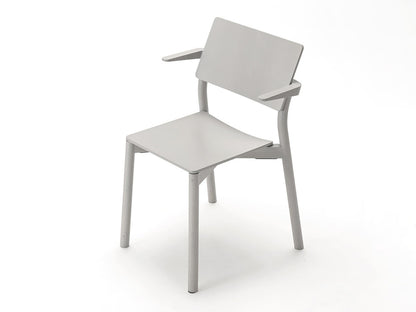 Fauteuil Panorama gris clair, Geckeler Michels — vue studio de trois quarts n°34 | Antifer