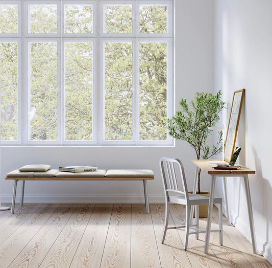 Bureau étroit Run Emeco en situation espace zen — aluminium — design Sam Hecht & Kim Colin | Antifer