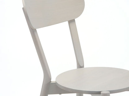 Chaise Castor — détail du dossier galbé gris clair et de l'assise ronde | Antifer