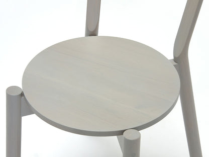 Chaise Castor — assise ronde gris clair vue en plongée, entretoises apparentes | Antifer