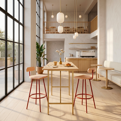 Tabouret haut Camarade - détail piétement acier | Antifer