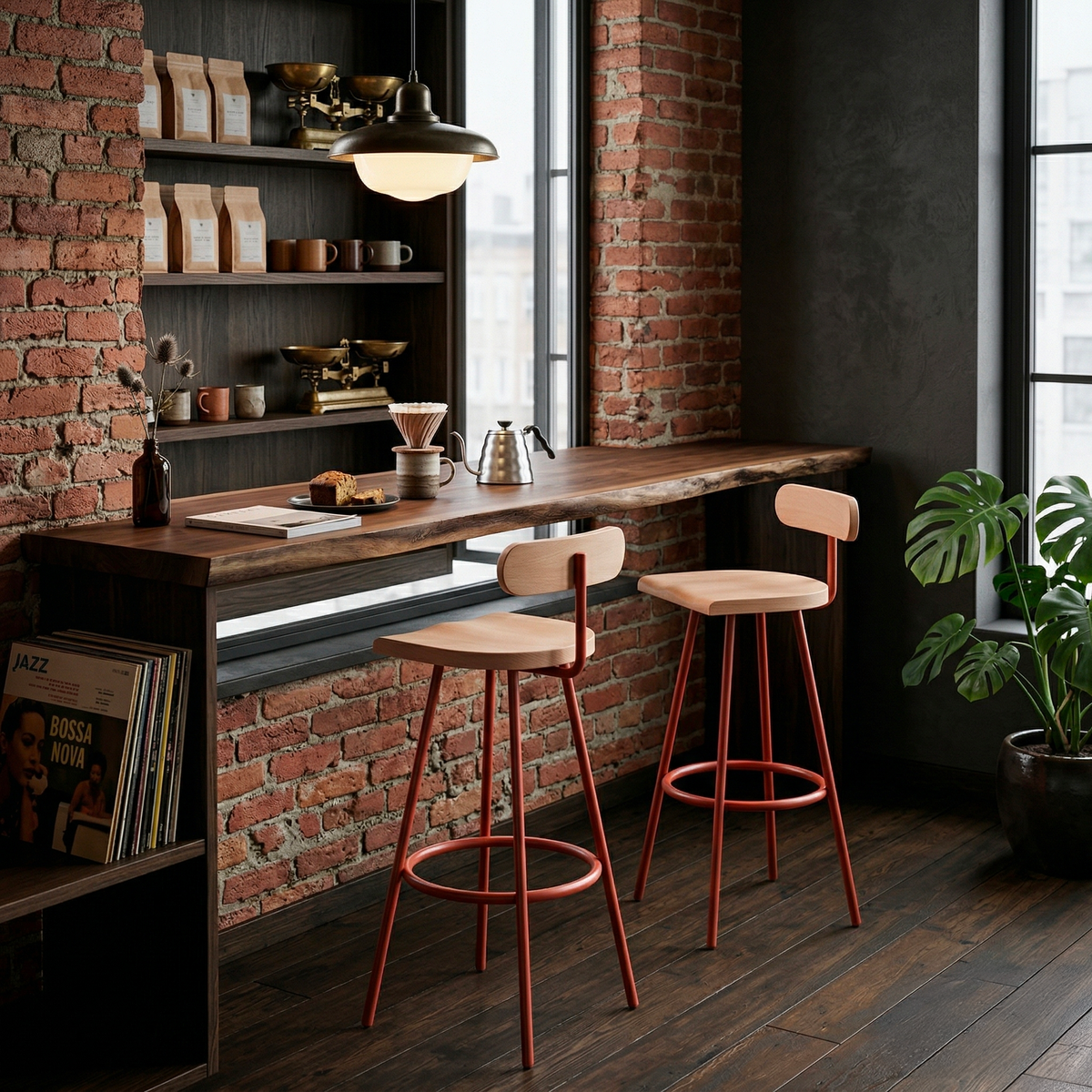 Tabouret haut Camarade hêtre - finition naturelle | Antifer